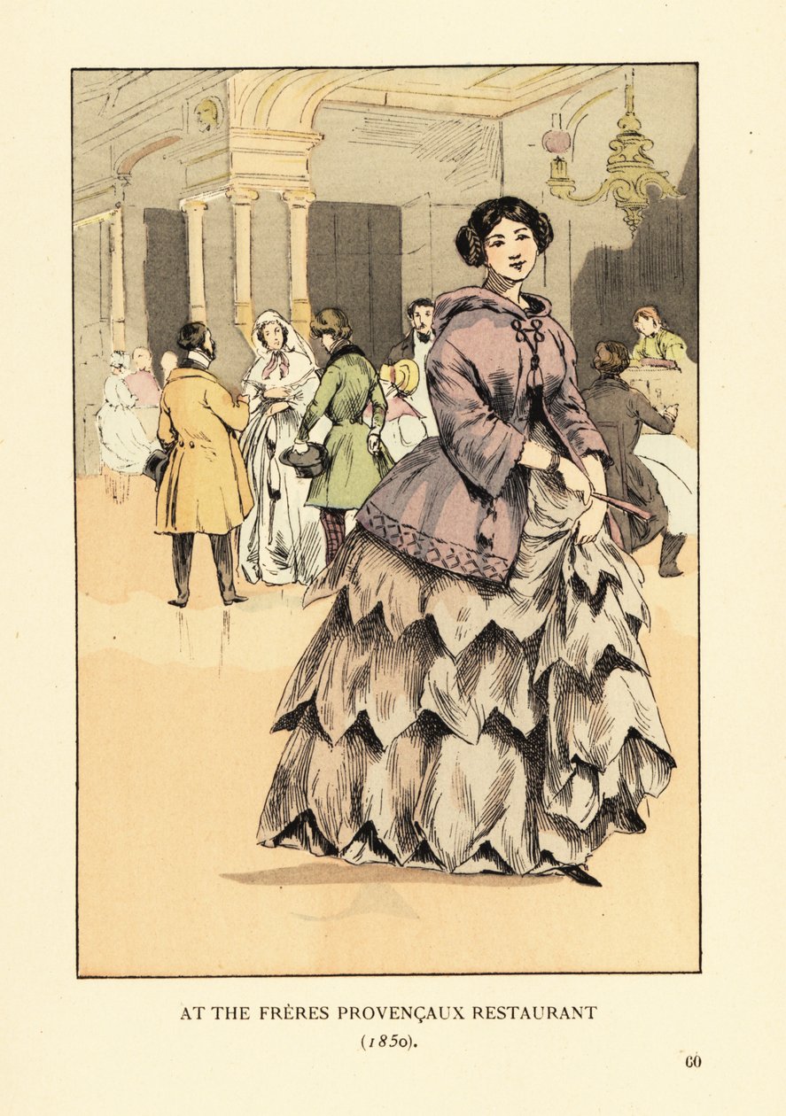 Mujer en el Restaurante Freres Provencaux, París de François Courboin