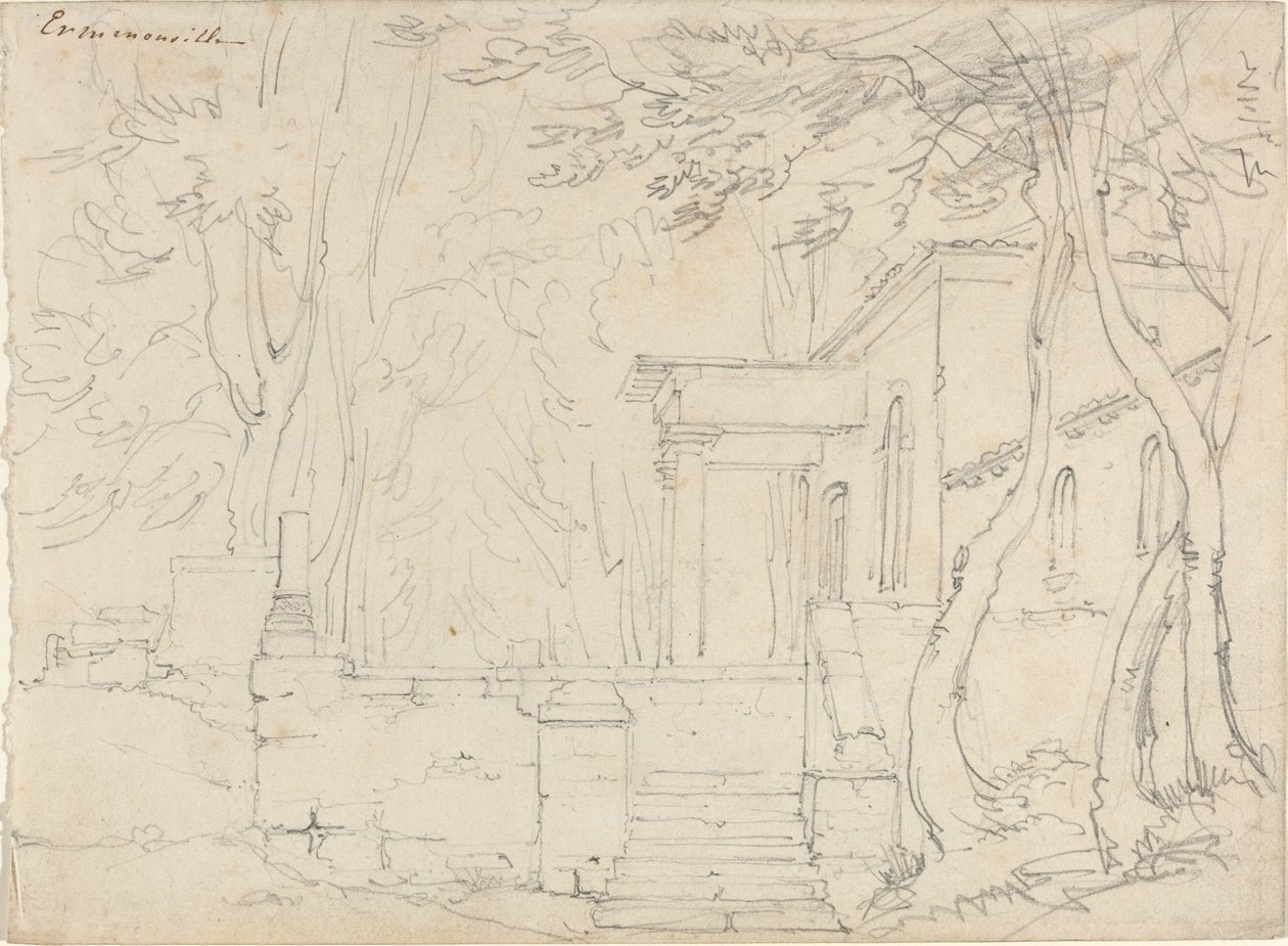 Casa con pórtico en Ermenonville de François Edouard Bertin