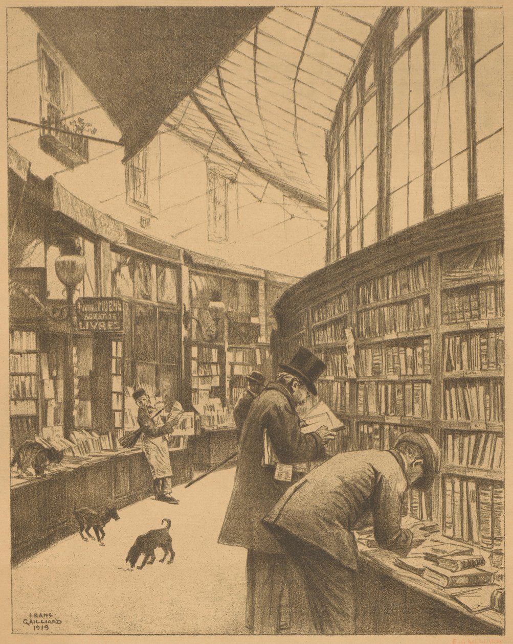 Librería Moens en la Galerie Bortier de Bruselas de François Gailliard