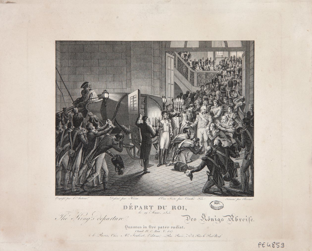 Salida del Rey, 19 de marzo de 1815, c.1820 de François Joseph Heim