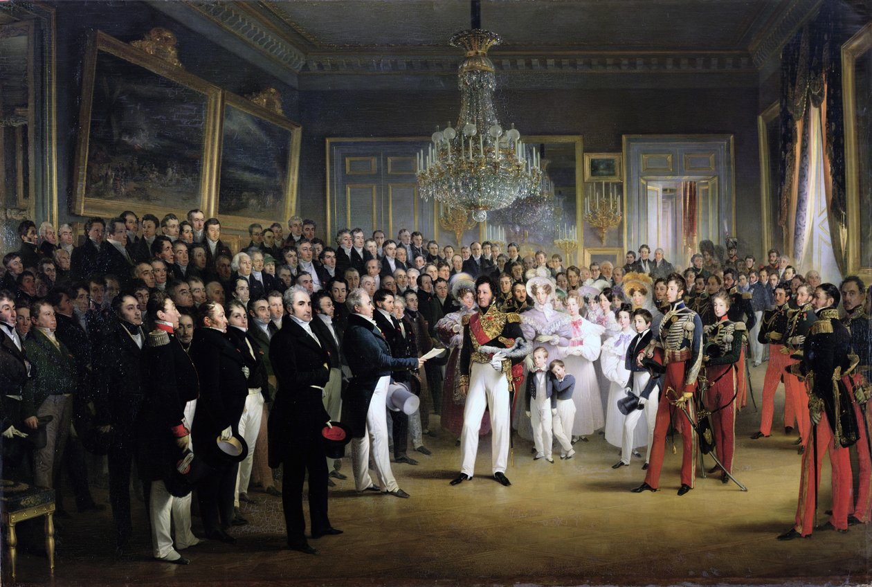 La Cámara de Diputados en el Palais Royal Convocando al Duque de Orleans, 7 de agosto de 1830 de François Joseph Heim