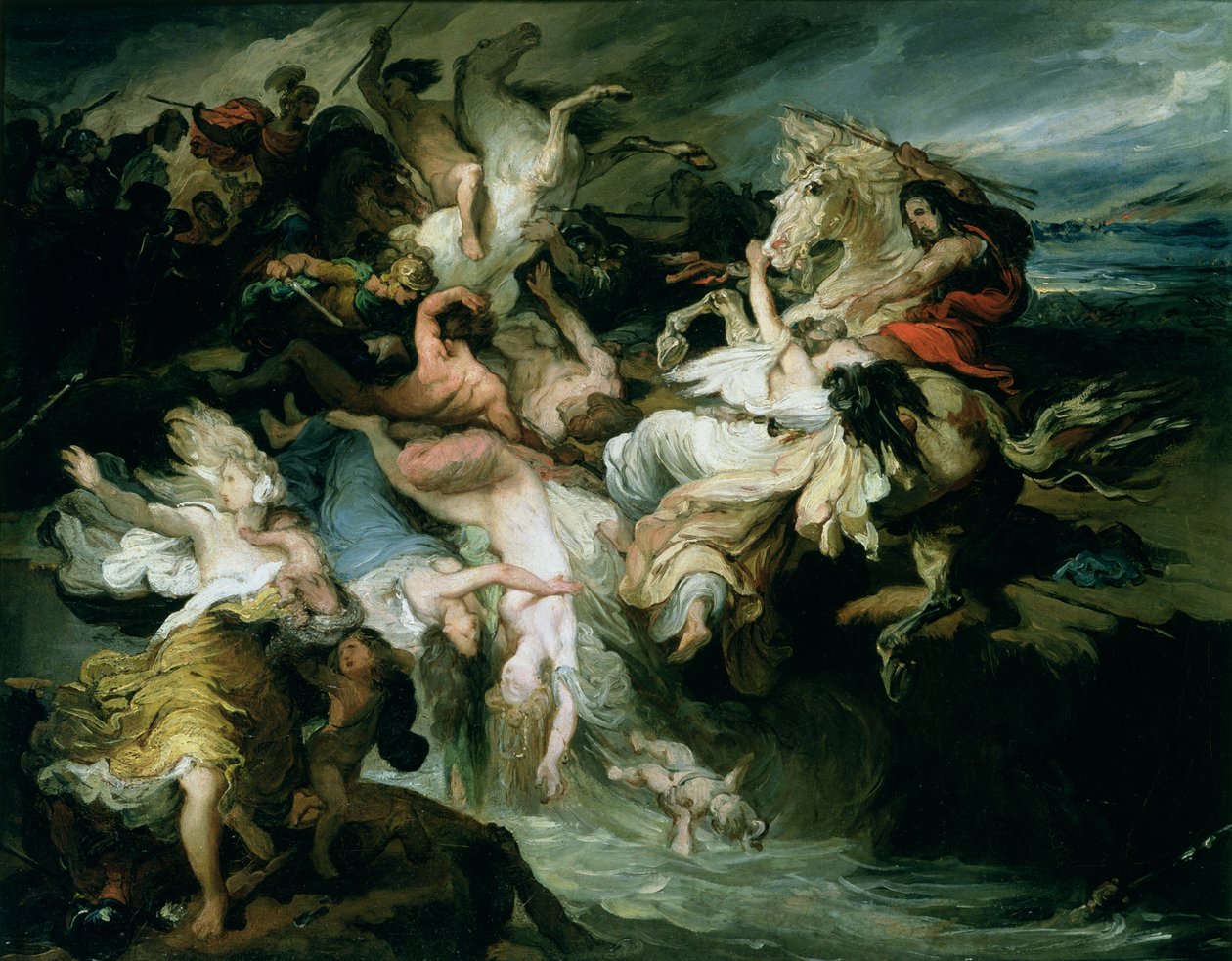 La derrota de los teutones y los cimbrios por Cayo Mario de François Joseph Heim