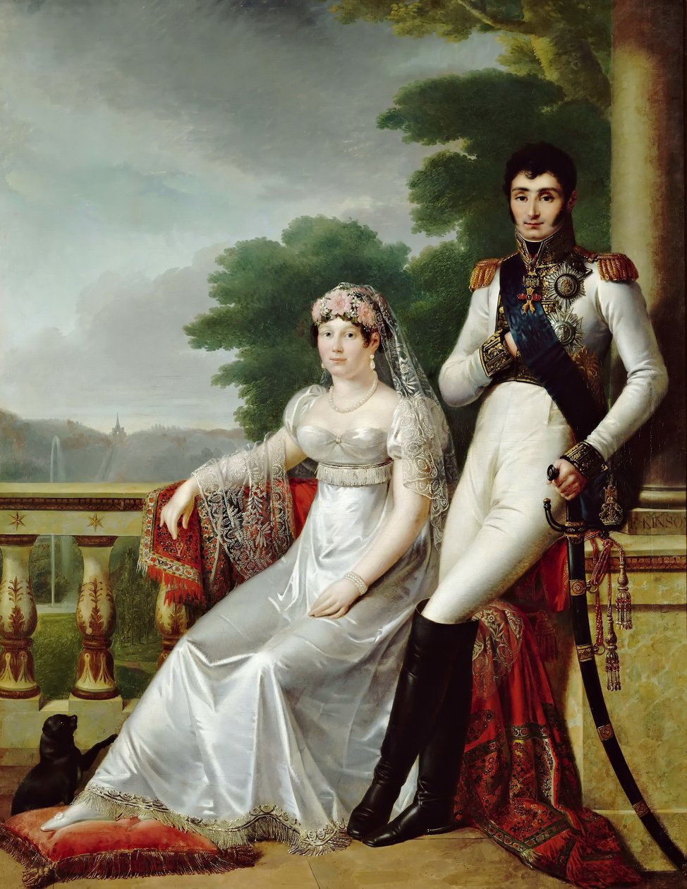 Jérôme Bonaparte y Catharina de Württemberg como Rey y Reina de Westfalia de François Joseph Kinson