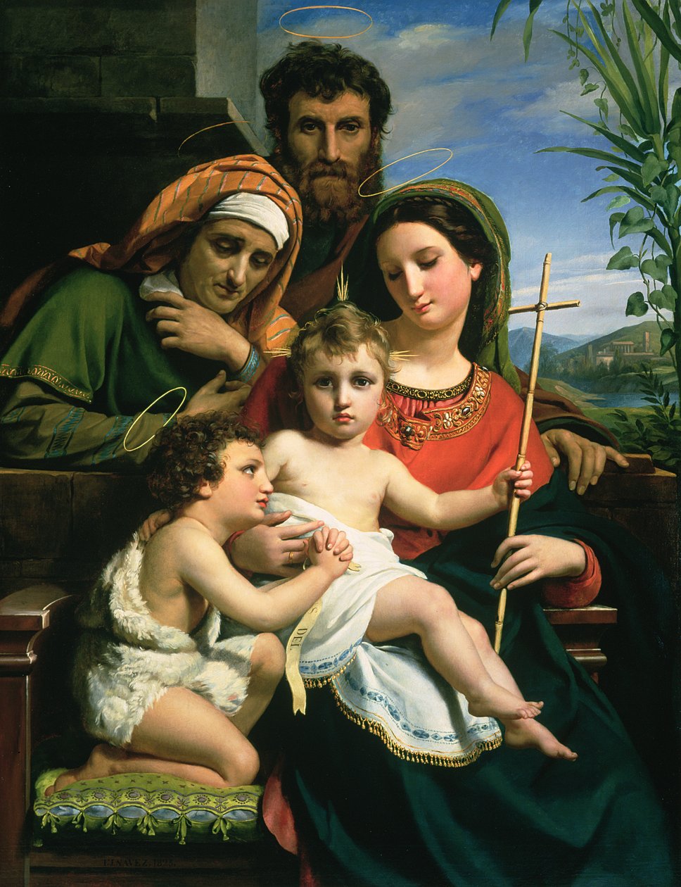 La Sagrada Familia con los santos Juan Bautista y Isabel, 1823 de François Joseph Navez