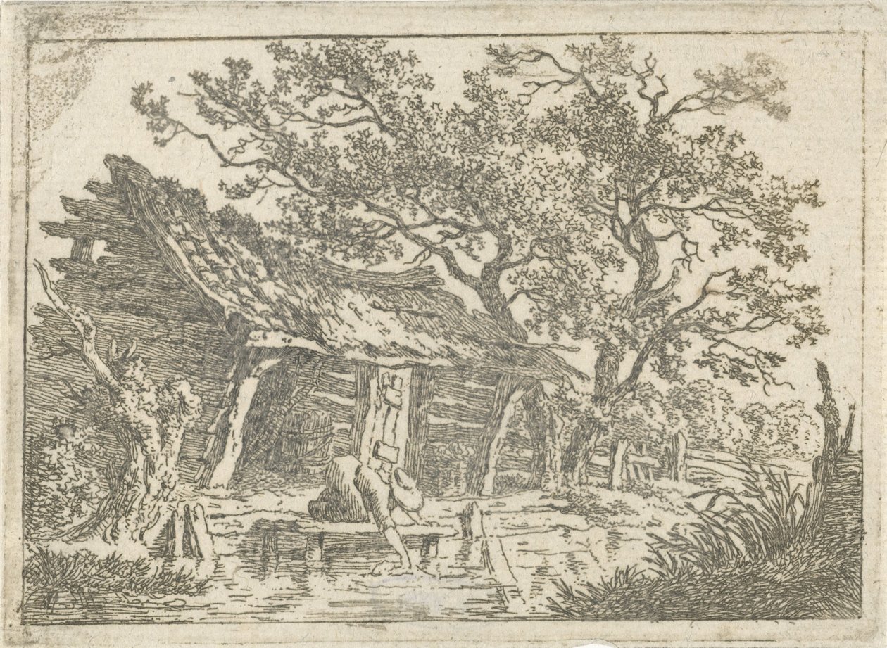 paisaje con un granero de François Joseph Pfeiffer (II)