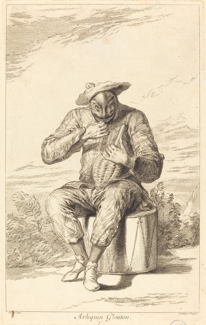 Arlequín Glotón de François Joullain after Claude Gillot