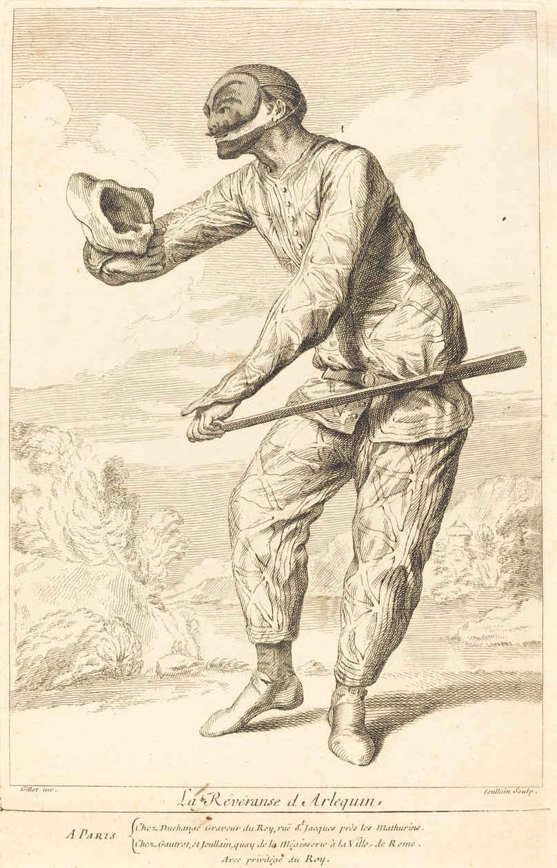 La Reverencia de Arlequín de François Joullain after Claude Gillot