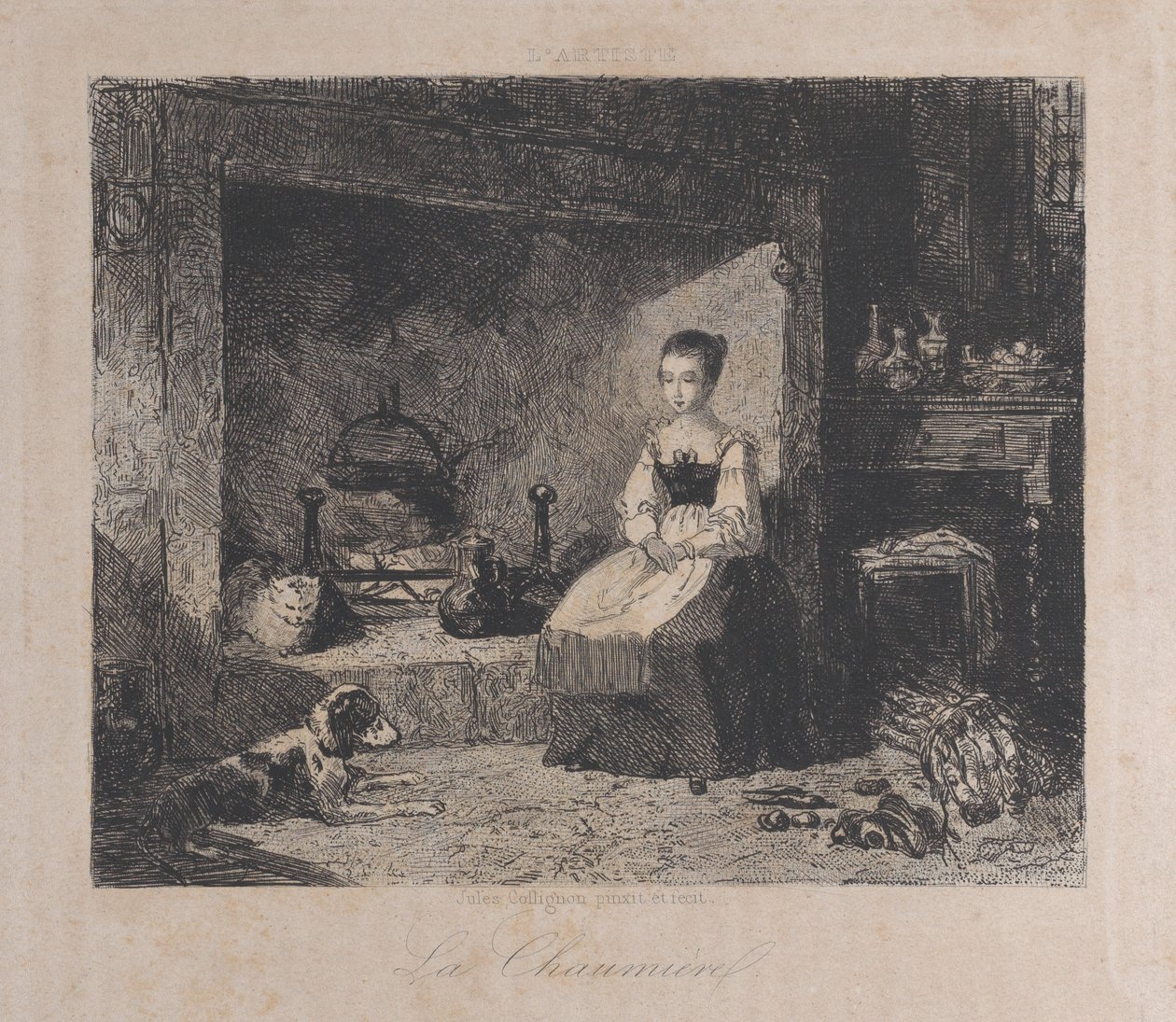 La cabaña La Chaumière, 1800-50 de François Jules Collignon