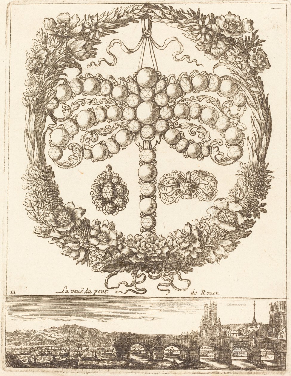 La vista del puente de Rouen de François Le Febvre