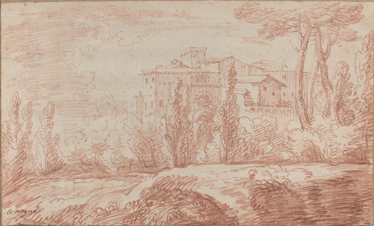 Una Ciudad Amurallada Italiana Vista a través de los Árboles de François Le Moyne