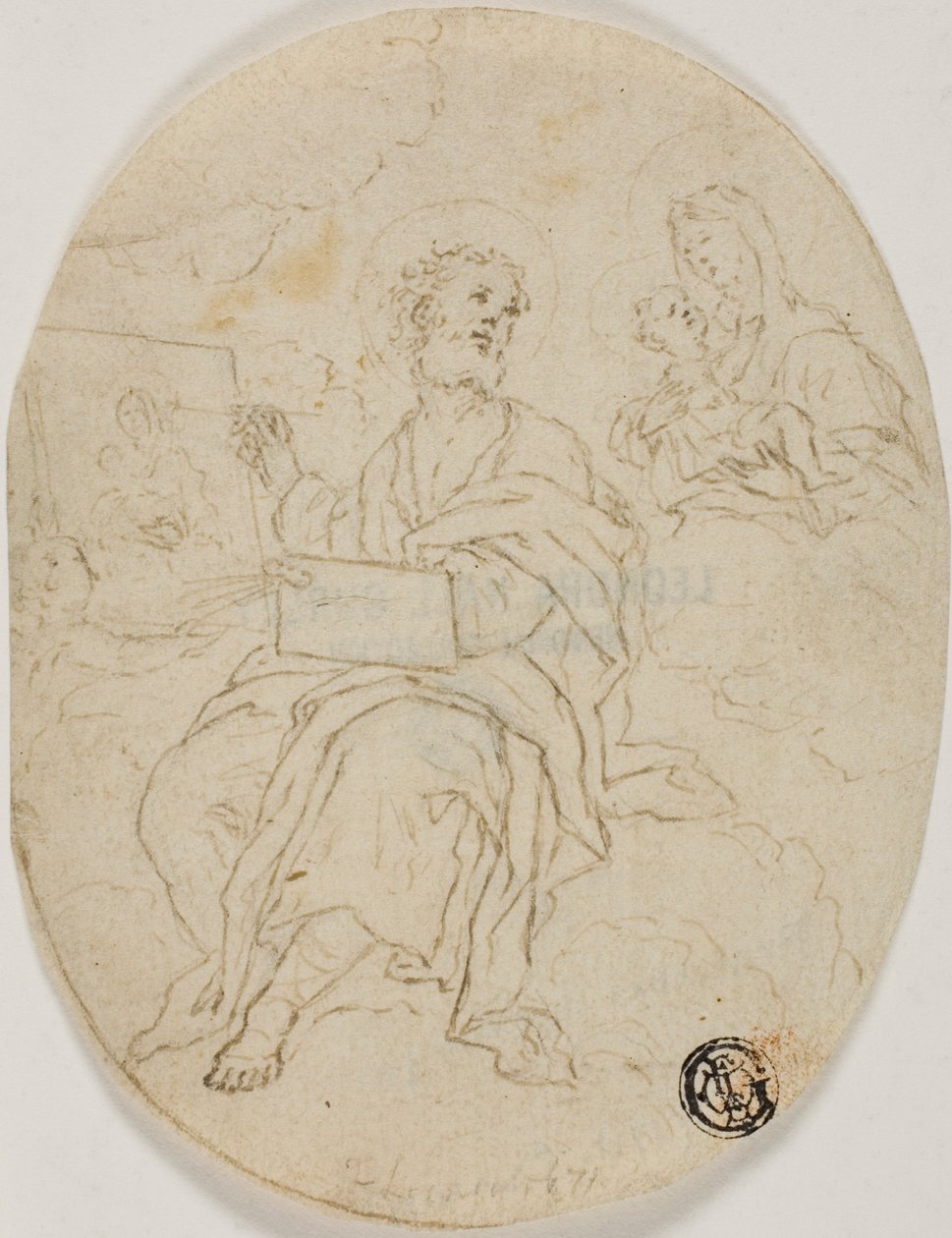 San Lucas pintando a la Virgen con el Niño de François Le Moyne