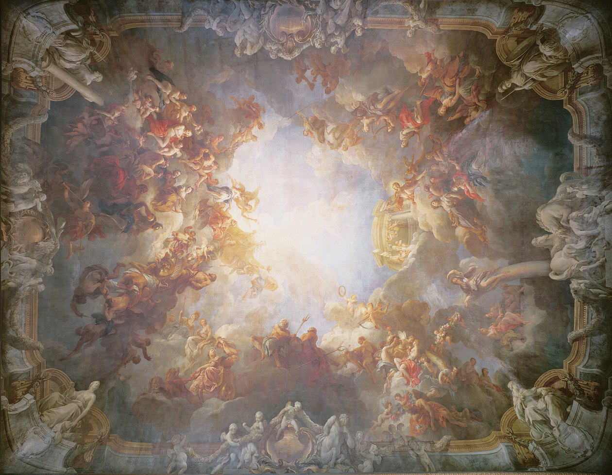 La apoteosis de Hércules, del techo del Salón de Hércules, 1733-6 de François Lemoyne