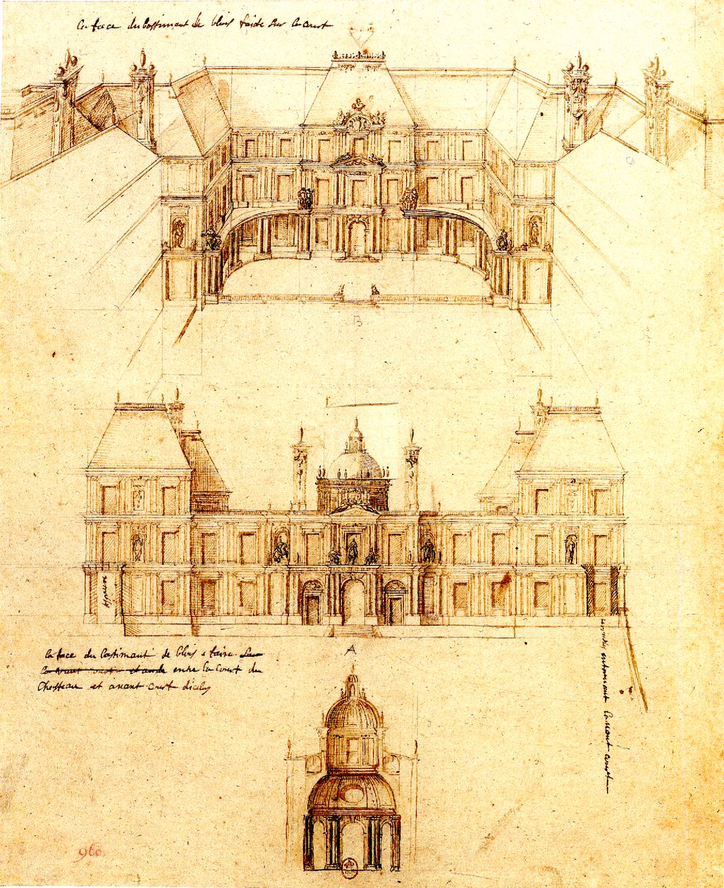 François Mansart, proyecto para Blois - Cosperec 1998 p. 160 de Francois Mansart