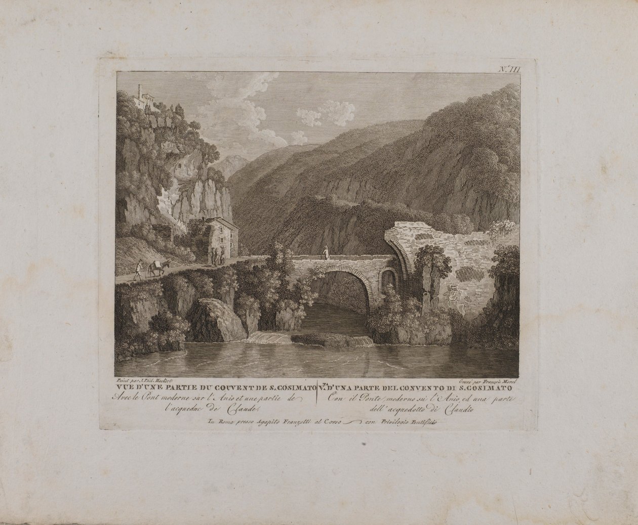 Vista de parte del convento de S. Cosimato (nº III) de François Morel