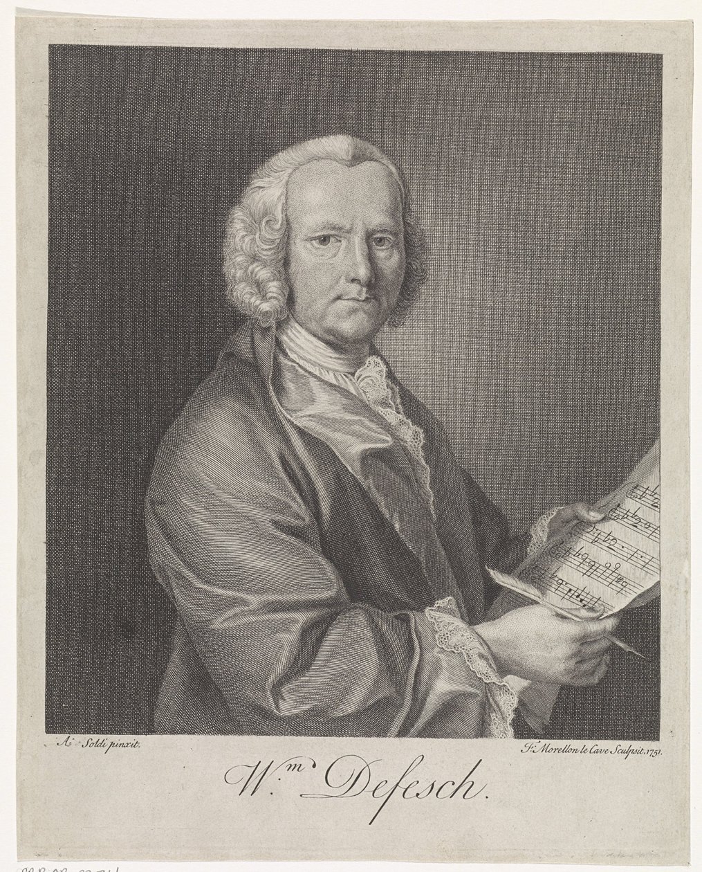 Retrato del compositor Willem de Fesch 1687-1761, 1751 de François Morellon de La Cave