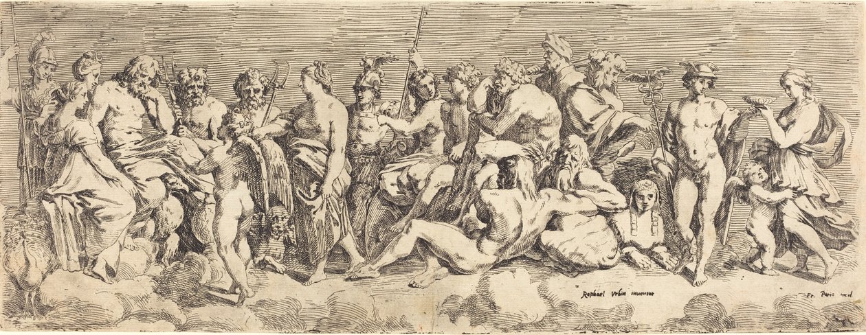 La admisión de Psique en el Olimpo de François Perrier after Raphael