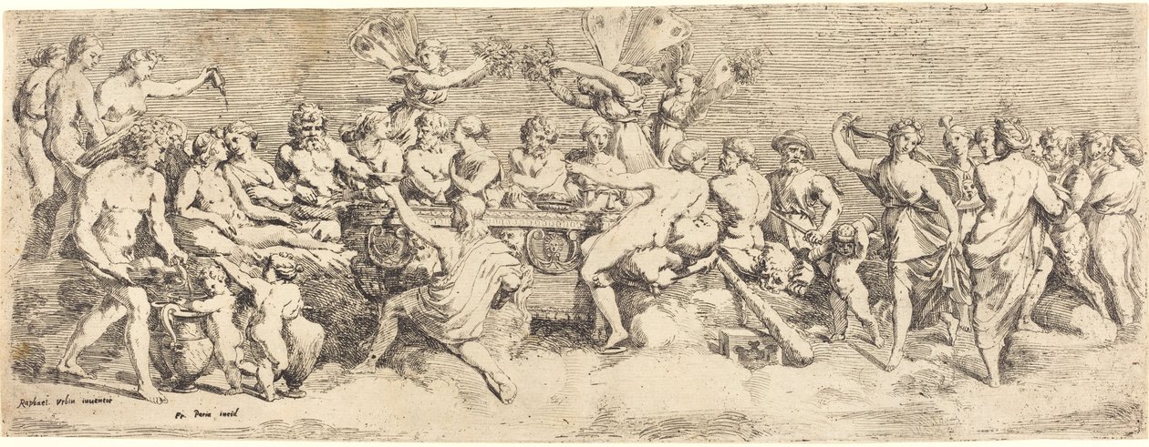 El banquete de bodas de Cupido y Psique de François Perrier after Raphael