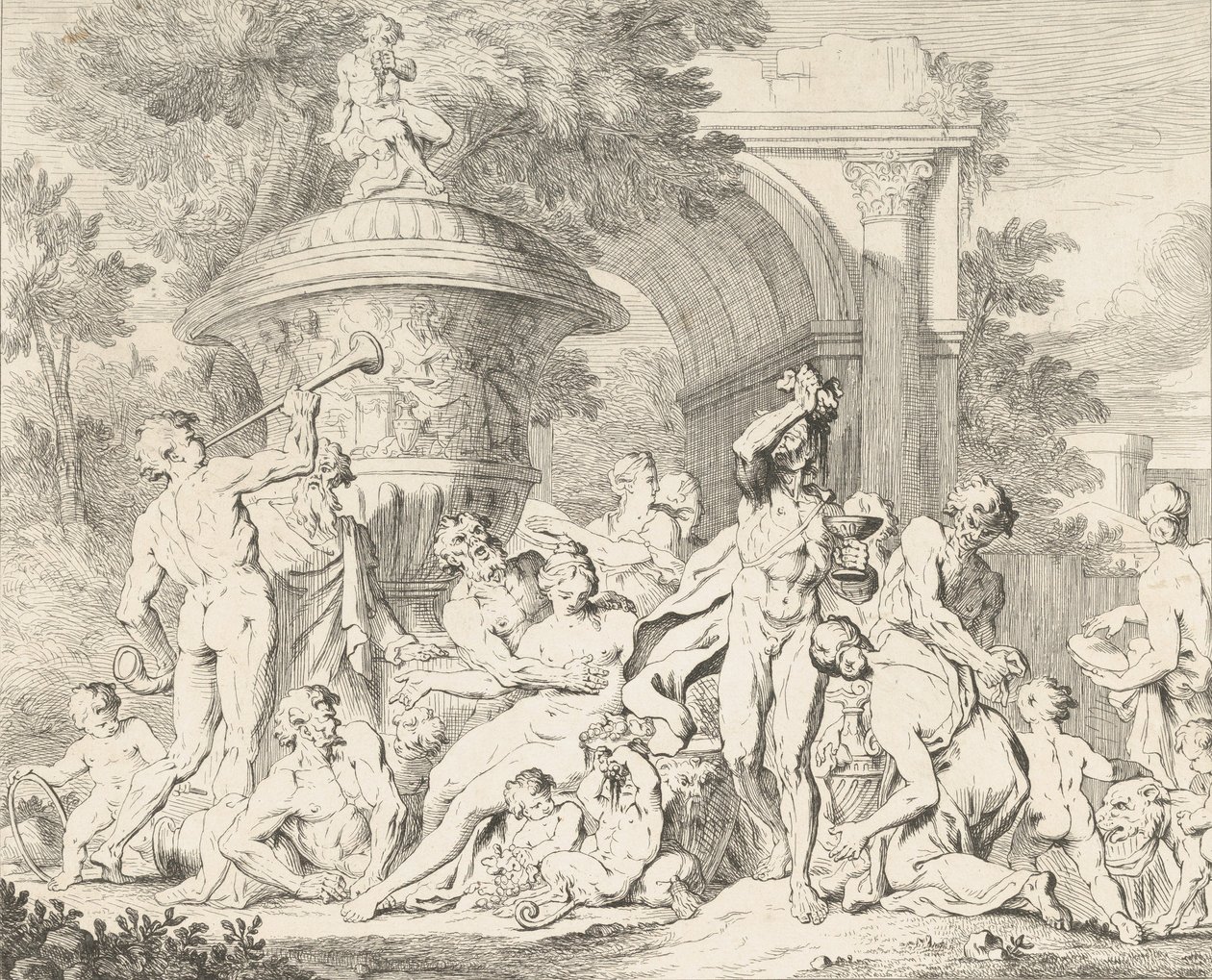 Bacanal, ca. 1710-40 de François Roëttiers