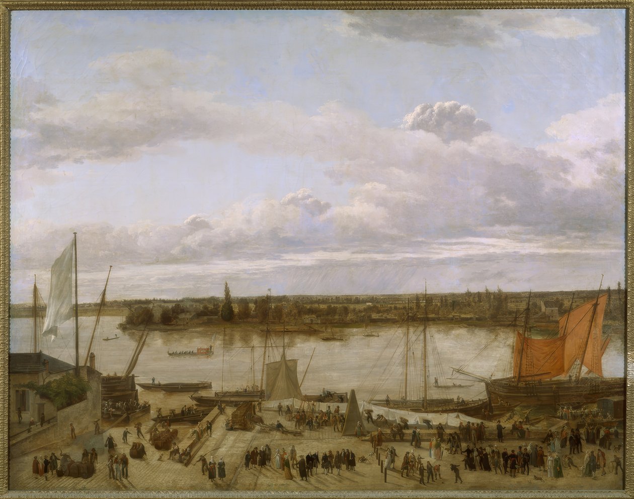 Vista del puerto de Nantes de François Sablet