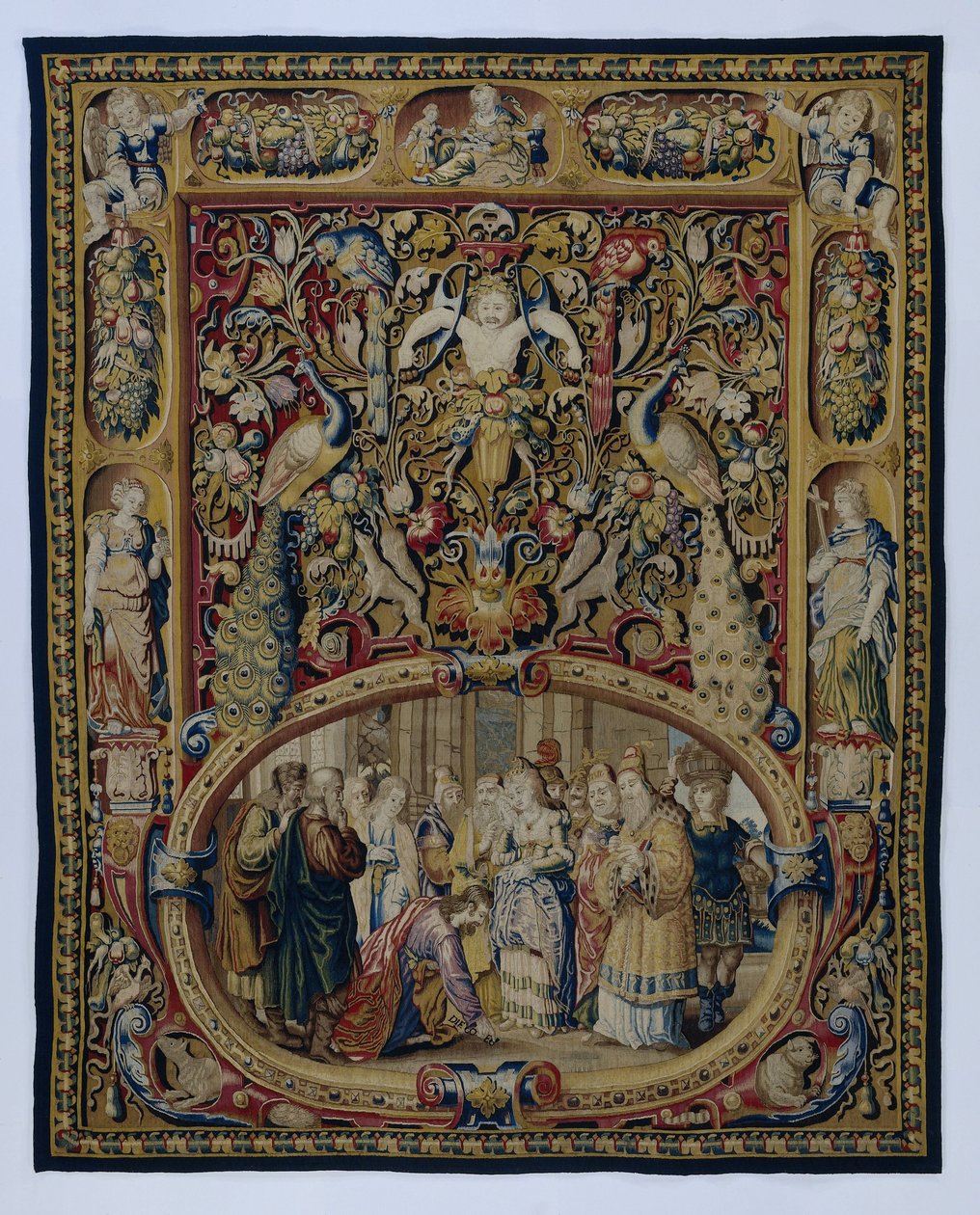 Cristo y la mujer sorprendida en adulterio, en un cartucho y una decoración grotesca de François Spiering (possibly)