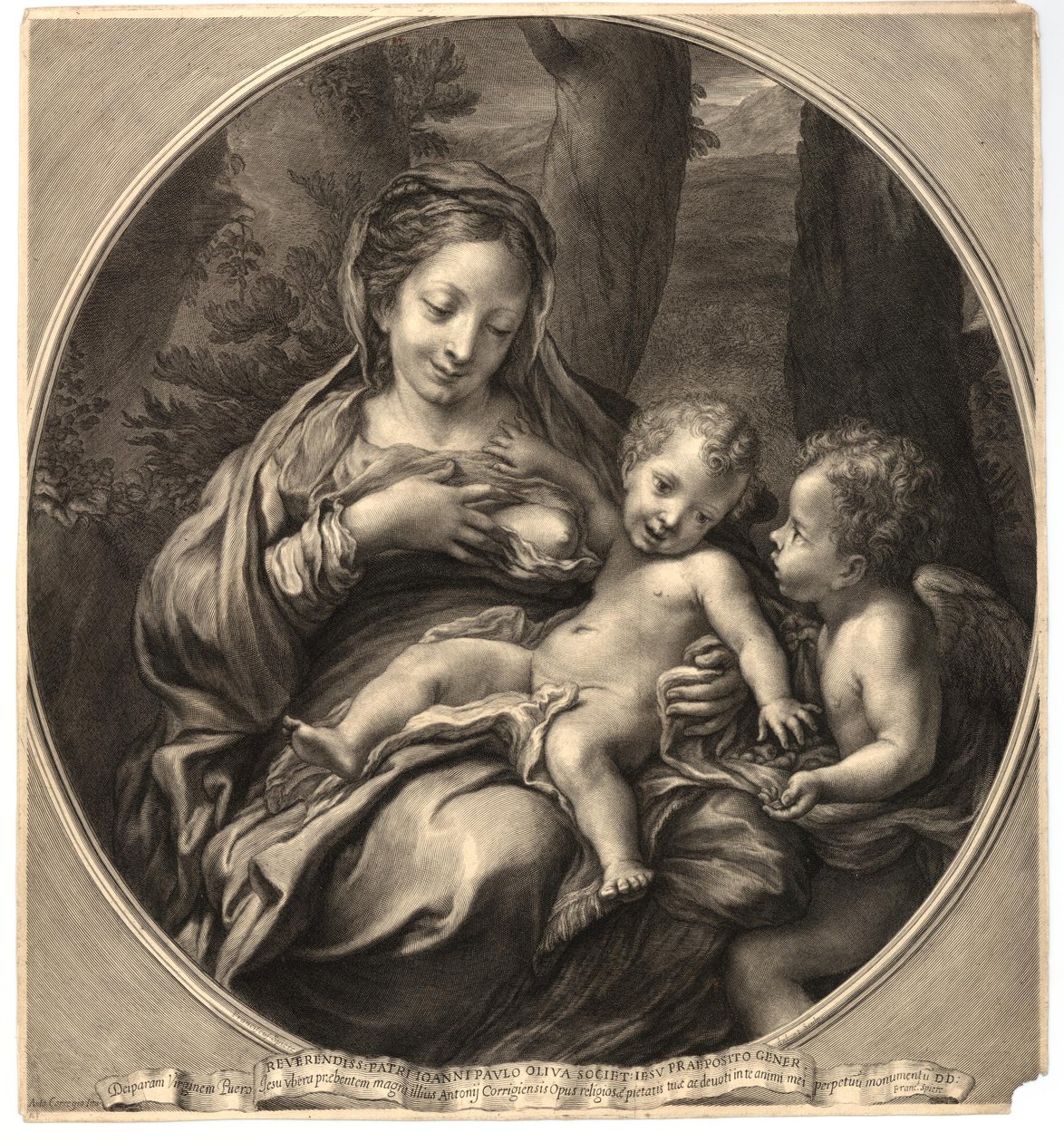 François Spierre - Madonna del Latte (Virgen y niño con ángel), según Correggio, An,8.14 de François Spierre
