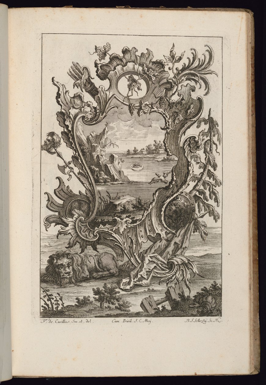 Cartucho con Carcaj y León, Libro de Cartuchos Irregulares de François de Cuvilliés the Elder