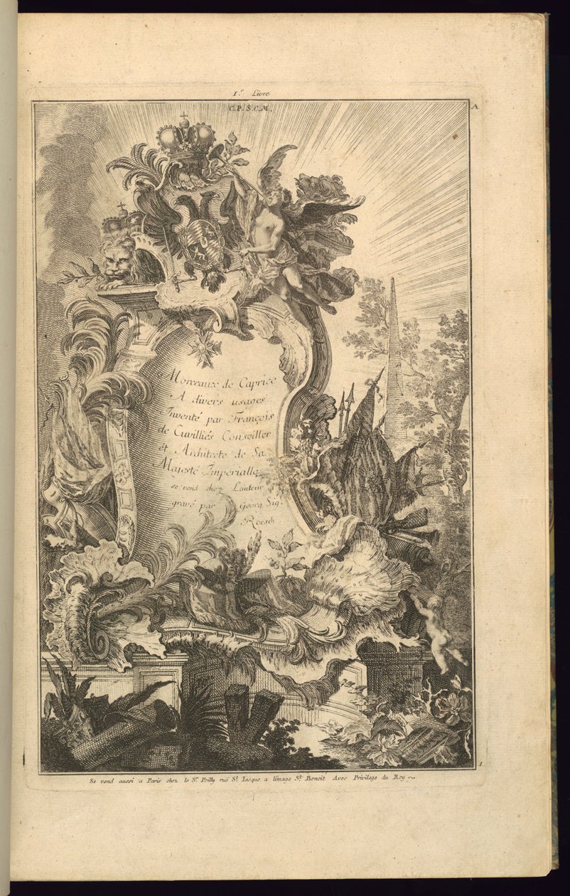 Diseño para cartucho de François de Cuvilliés the Elder