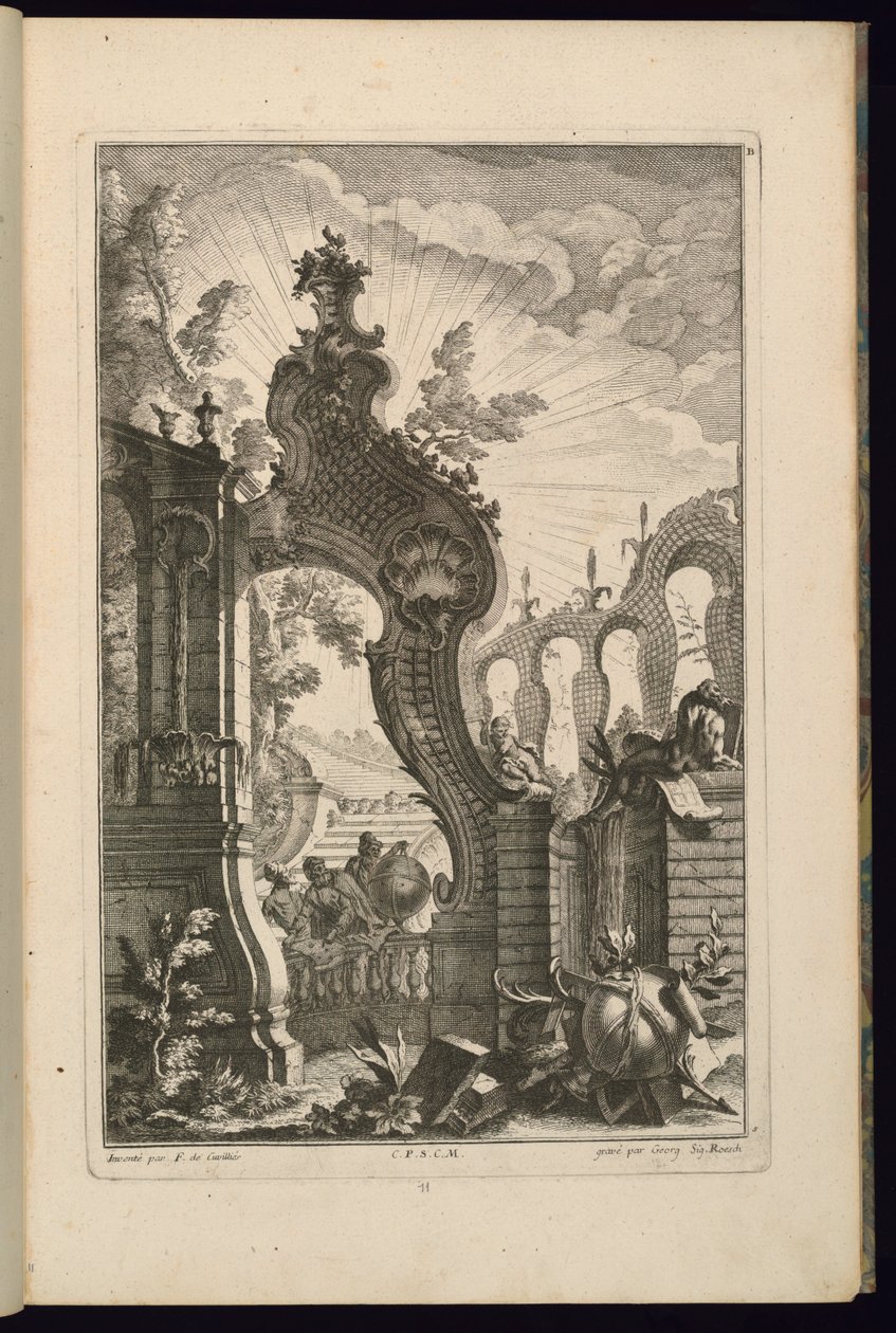 Diseño para Fuente con Arcos de Enrejado de François de Cuvilliés the Elder
