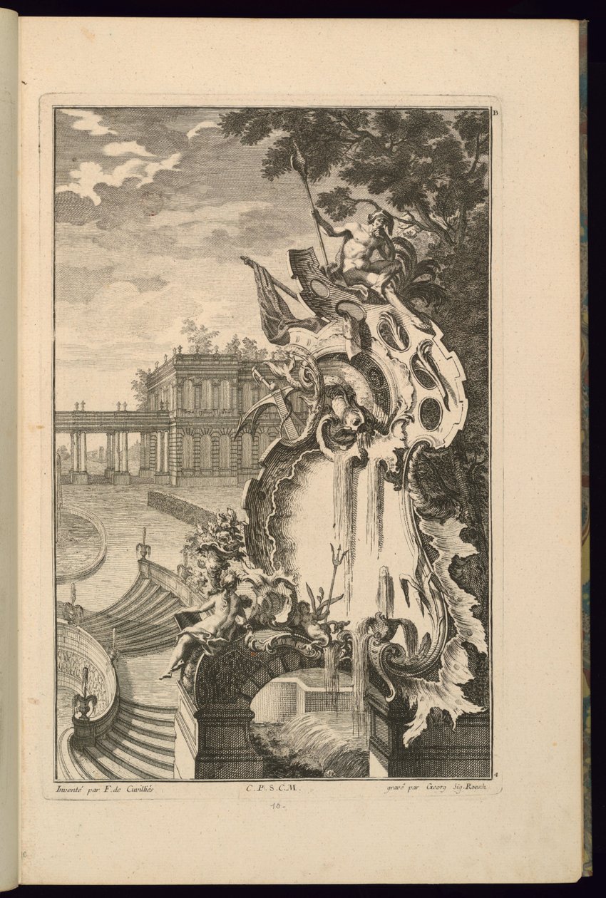 Diseño para fuente con un ancla de François de Cuvilliés the Elder