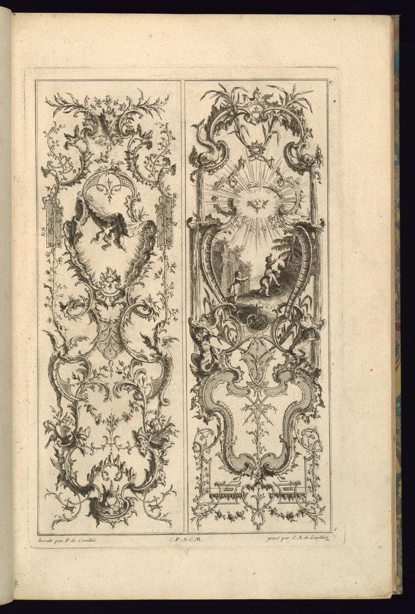 Diseño para dos paneles de François de Cuvilliés the Elder