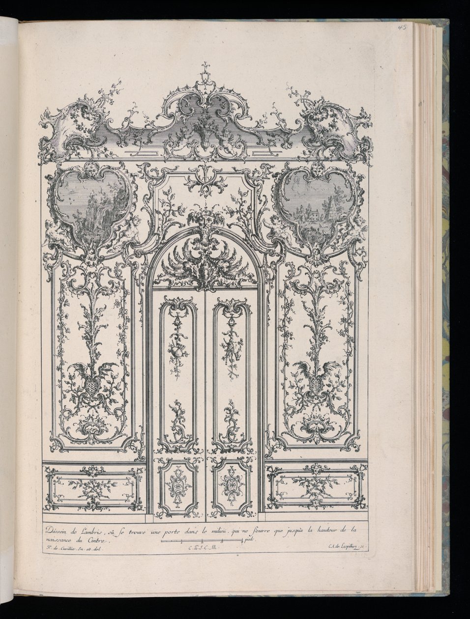 Pared con Puerta Doble, Livre de Lambris (Libro de Revestimientos) de François de Cuvilliés the Elder