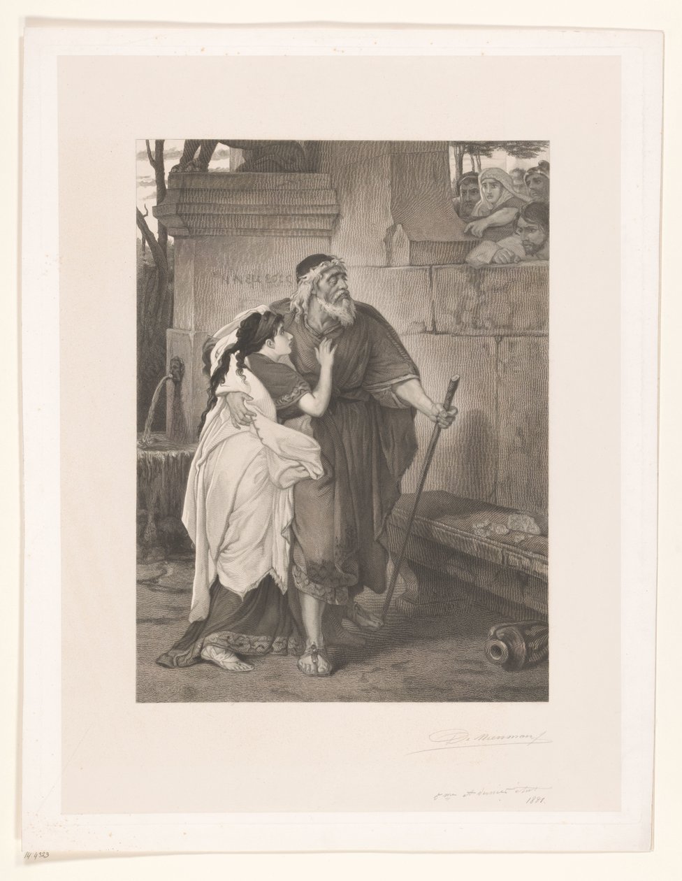 Edipo ciego dirigido por Antígona de François de Meersman (signed by artist)