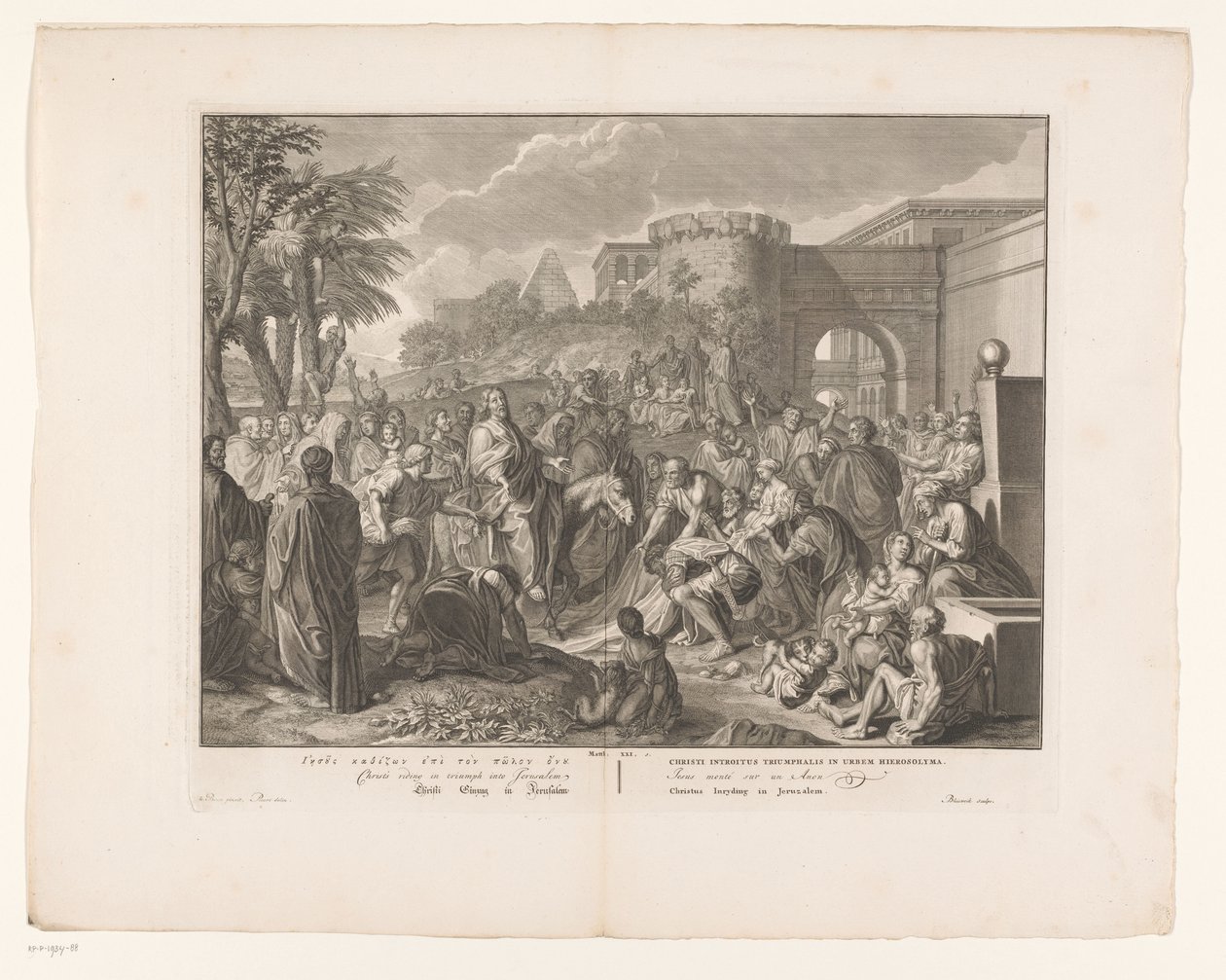 Entrada de Cristo en Jerusalén Cristo entrando en Jerusalén (título sobre el objeto) de François van Bleyswijck