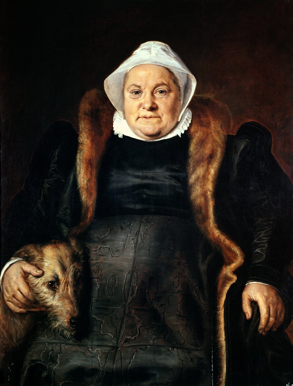Retrato de una mujer mayor o, La esposa del halconero, 1558 de Frans Floris
