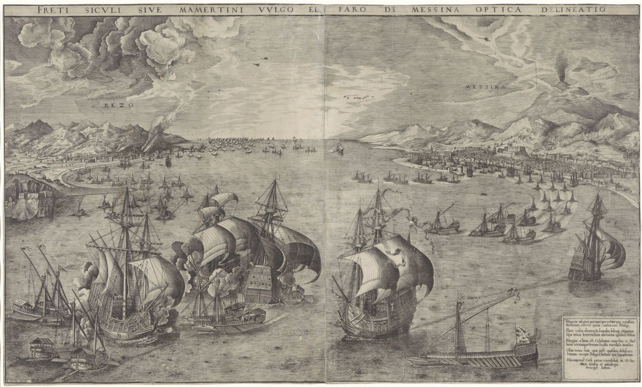 Batalla naval en el estrecho de Mesina de Frans Huys