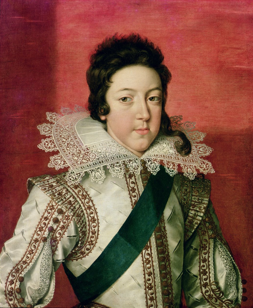 Retrato de Luis XIII (1601-43) como niño, con la Orden del Espíritu Santo, c.1616 de Frans II Pourbus