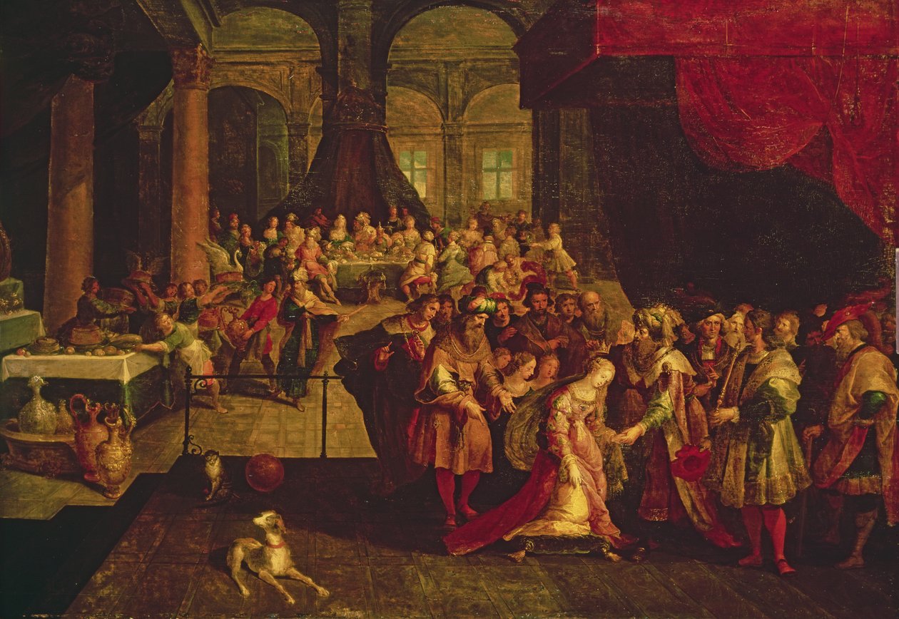 El rey Asuero corona a Ester de Frans II Francken the Younger