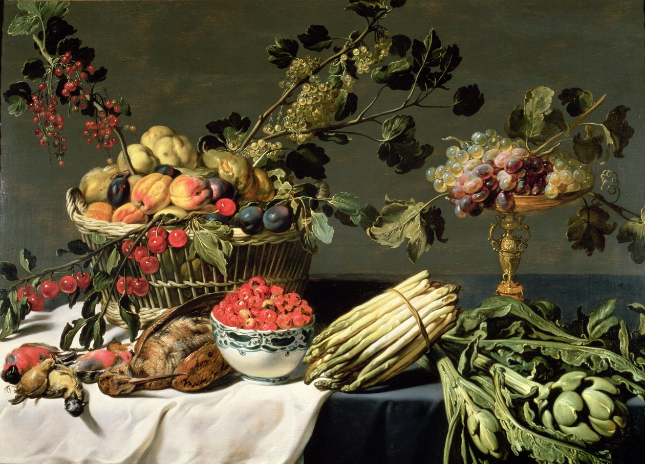 Naturaleza muerta de frutas en una cesta de mimbre de Frans Snyders or Snijders