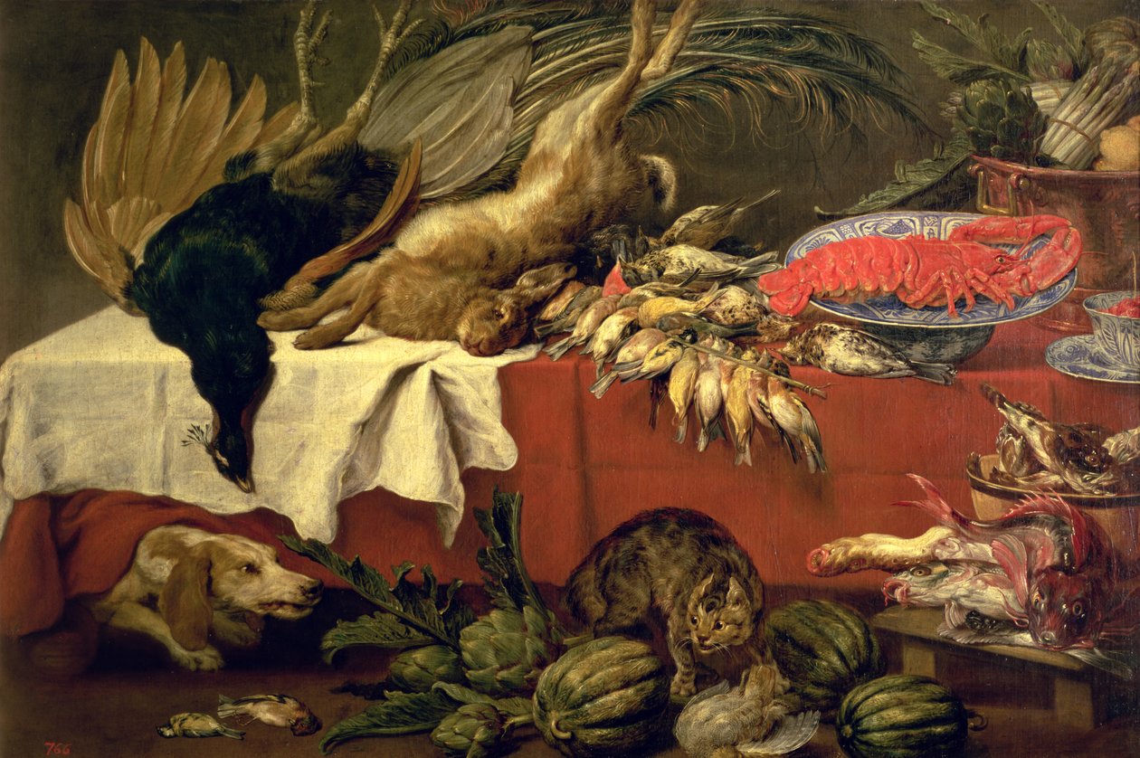 Naturaleza muerta con caza y langosta, c.1610 de Frans Snyders or Snijders