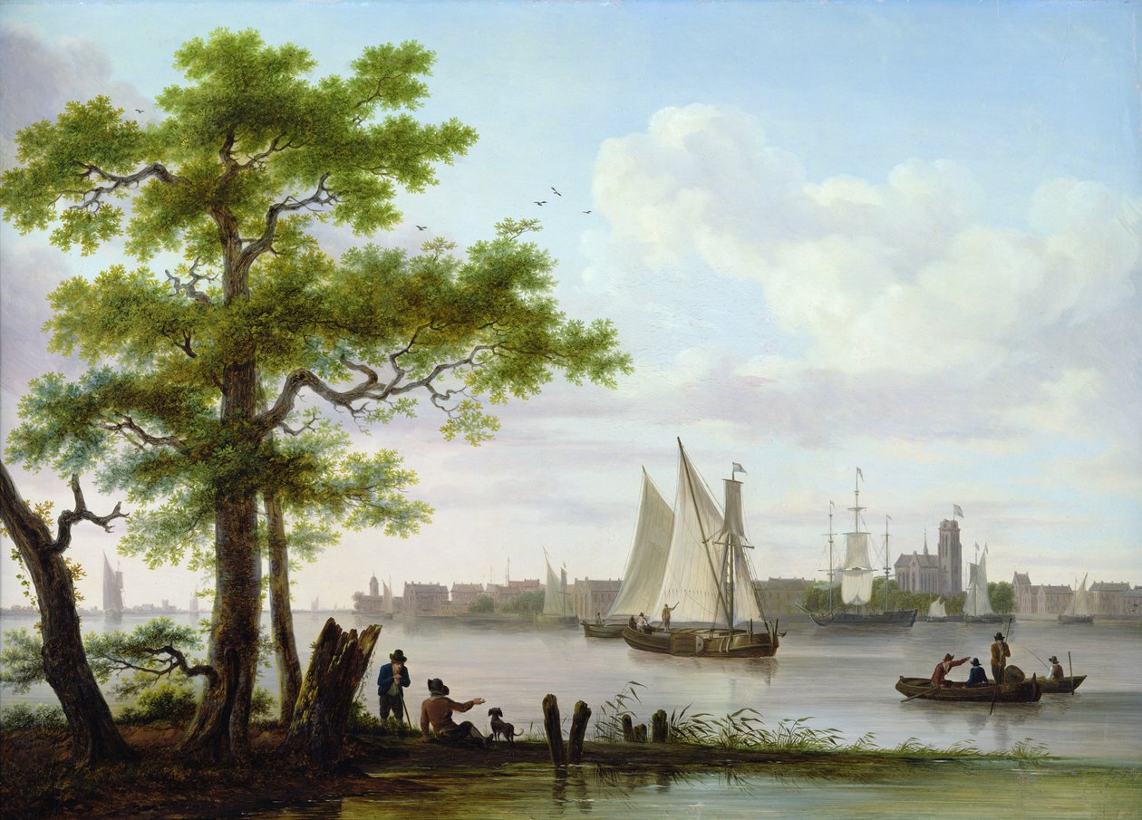 Ciudad en un estuario, c.1801-02 de Frans Swagers