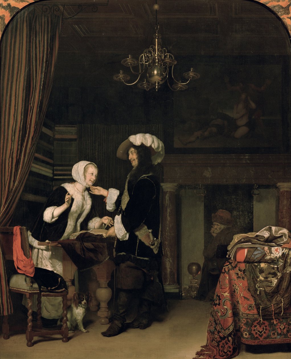 Caballero en la tienda de Frans van Mieris