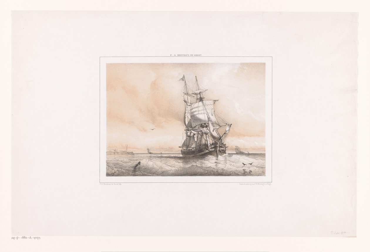 Dos maestros en el mar de Frans Arnold Breuhaus de Groot