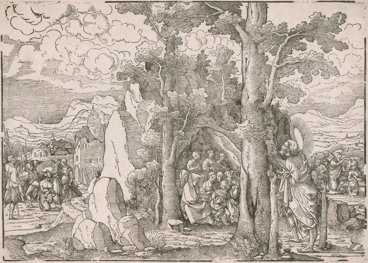 Paisaje con Escenas de la Vida de San Juan Bautista de Frans Crabbe van Espleghem