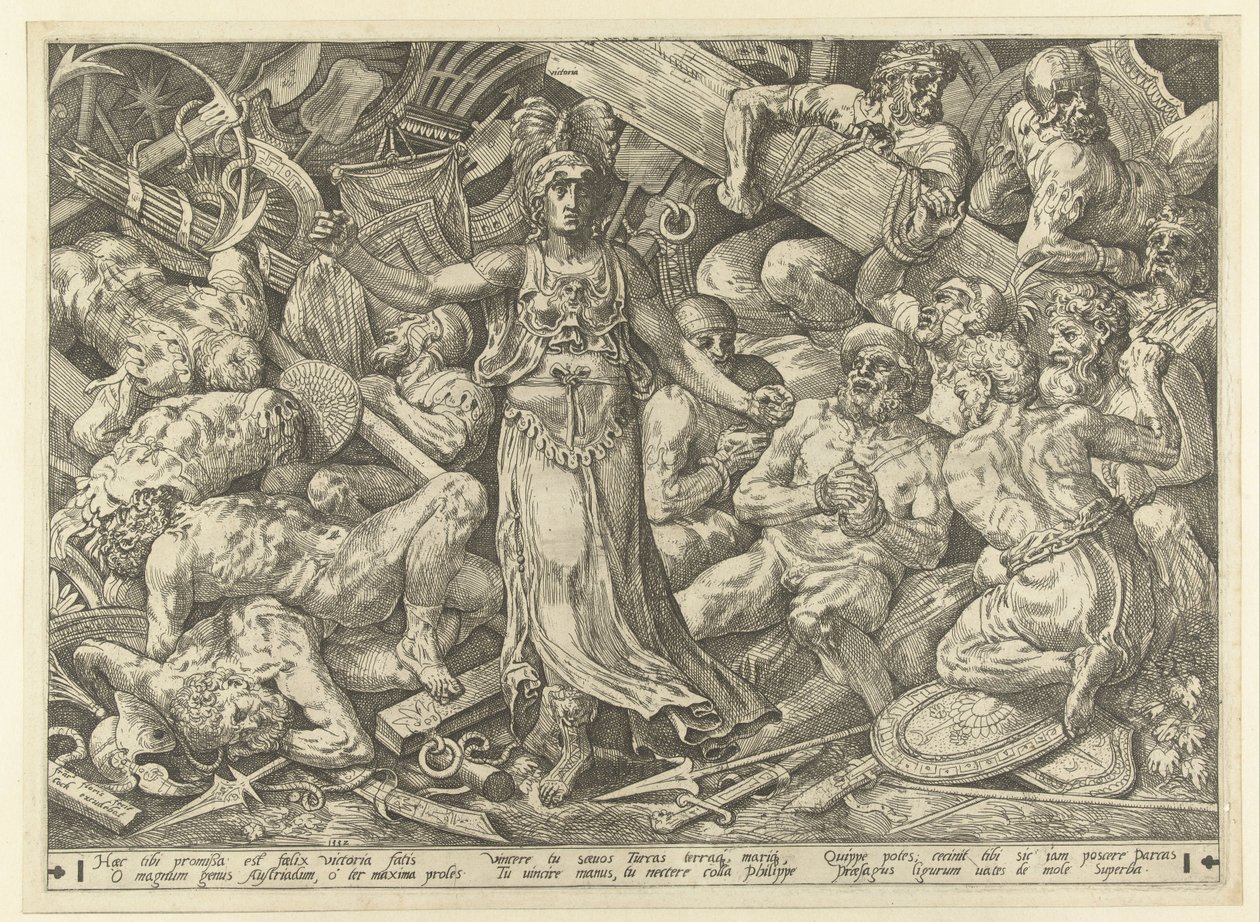 Victoria rodeada de prisioneros y trofeos de Frans Floris (I)