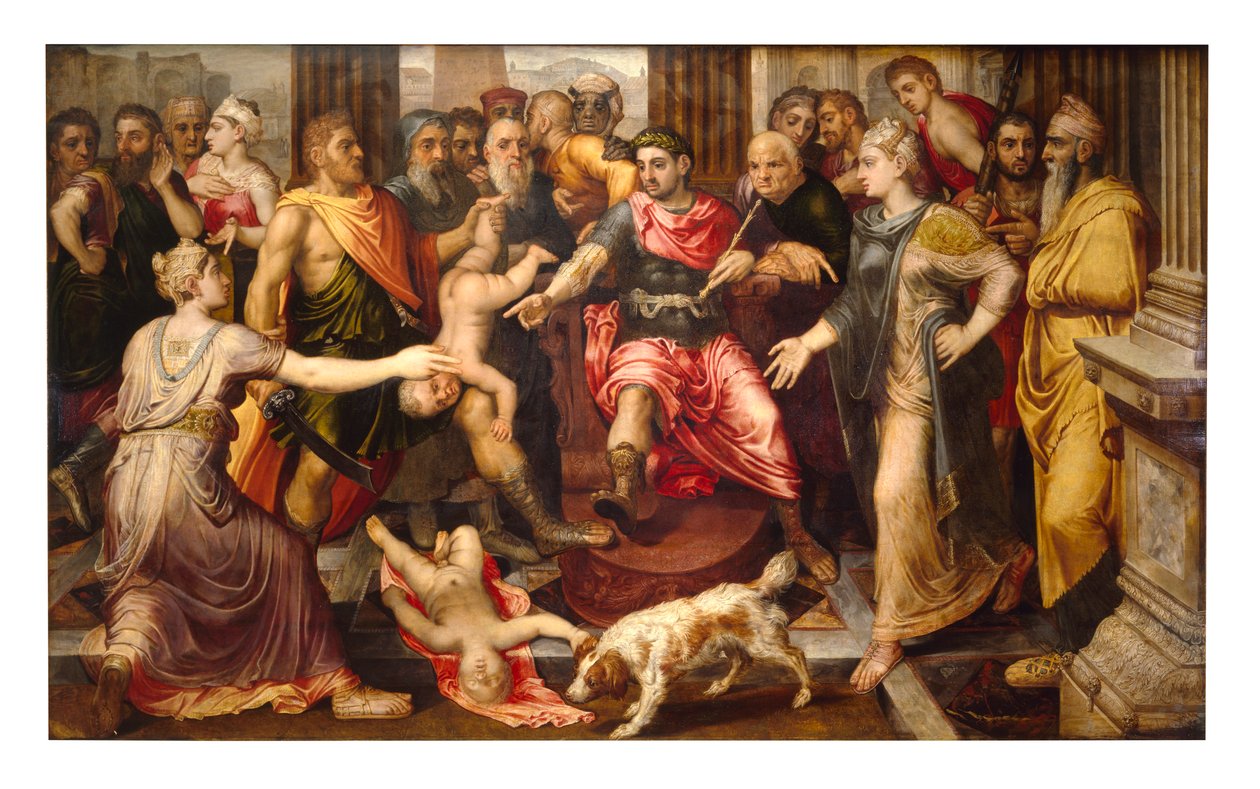 Juicio de Salomón (óleo sobre tabla) de Frans Floris