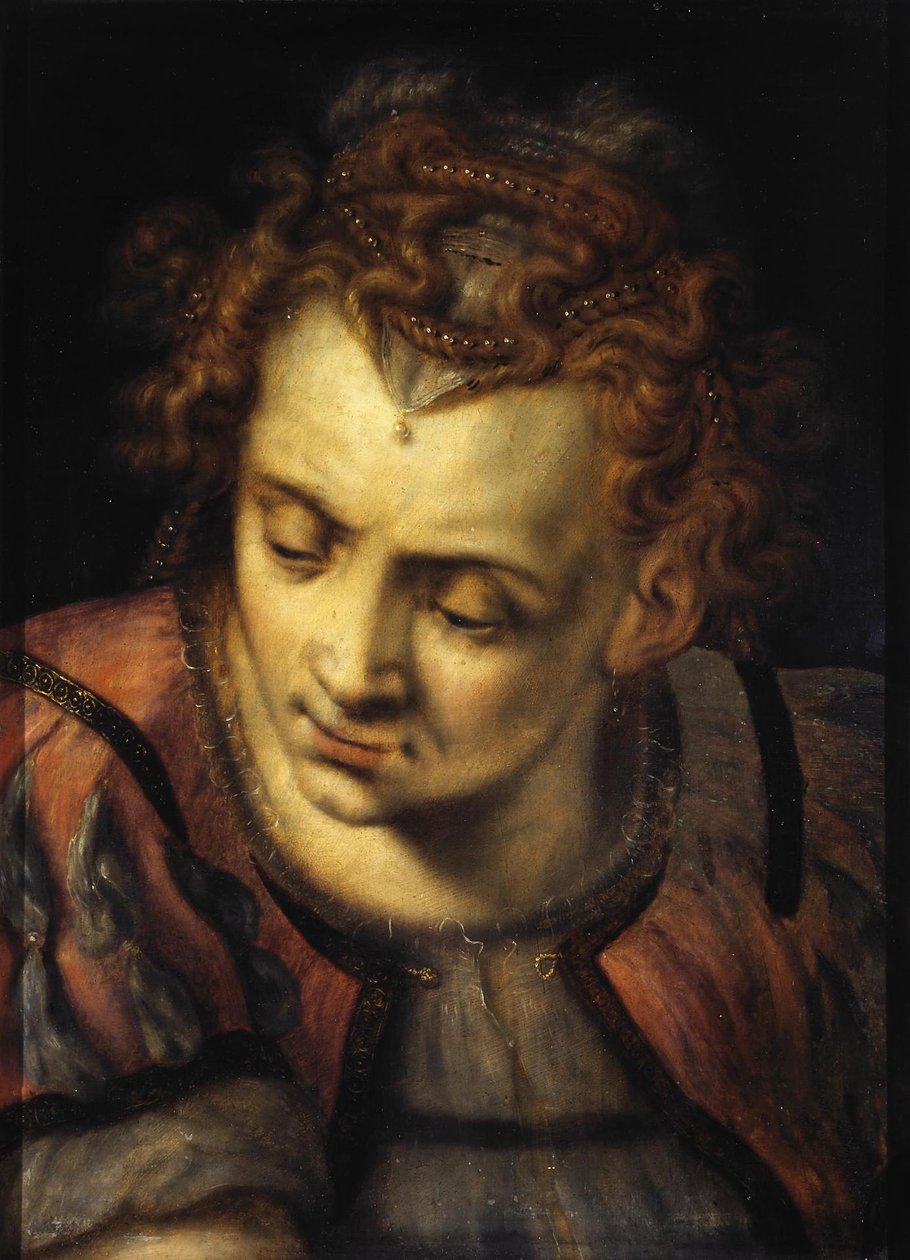 Estudio de la cabeza de una mujer de Frans Floris I