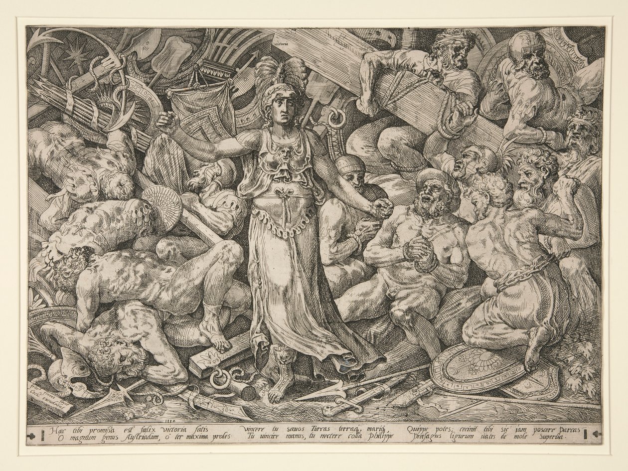 Victoria rodeada de prisioneros y trofeos de Frans Floris the Elder