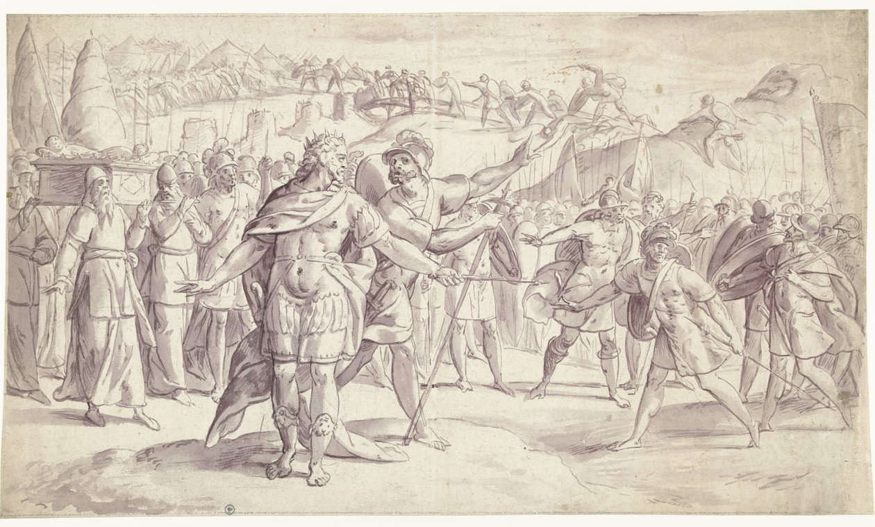 El pueblo de Israel cruza el río
Historia de Josué, ? (4?) (título de la serie) de Frans Francken (I)