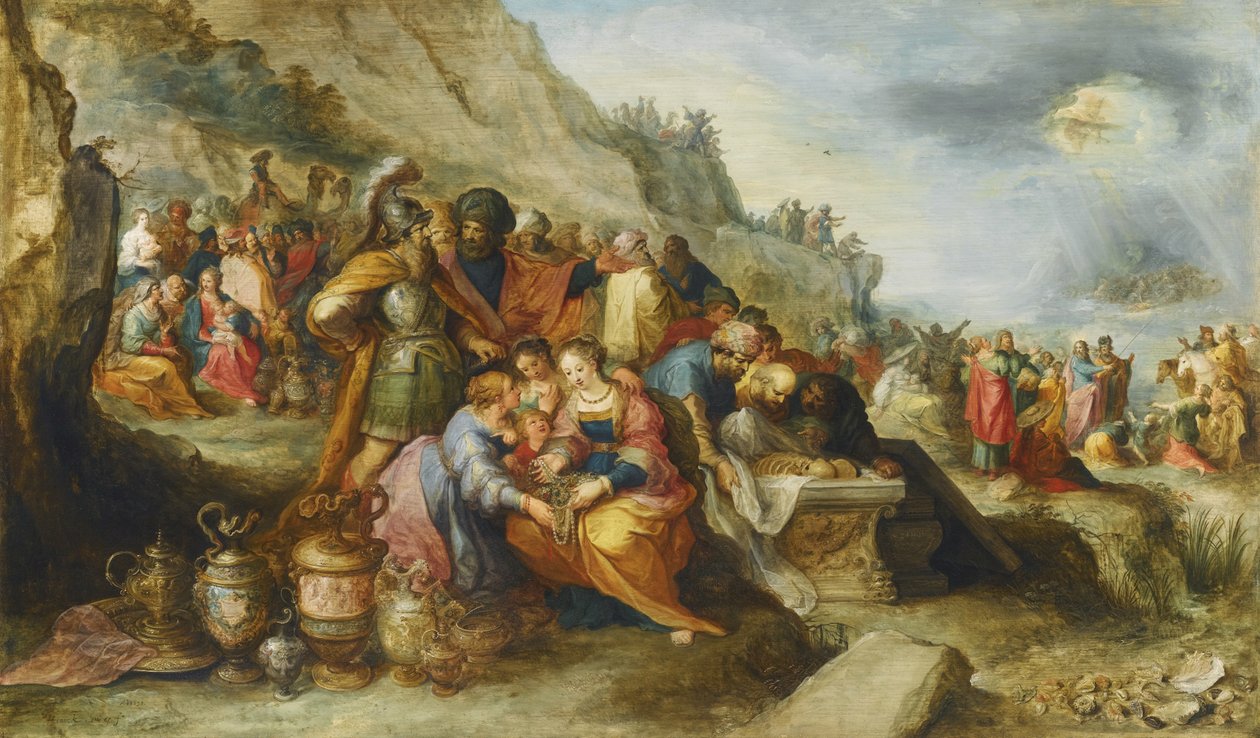 Los israelitas, después de cruzar el Mar Rojo, en la tumba del patriarca José de Frans Francken the Younger