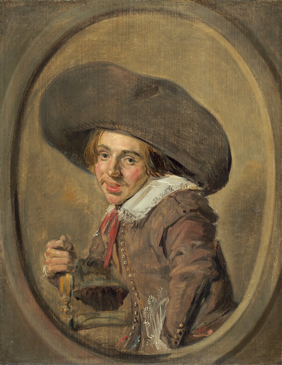 Un joven con un sombrero grande de Frans Hals